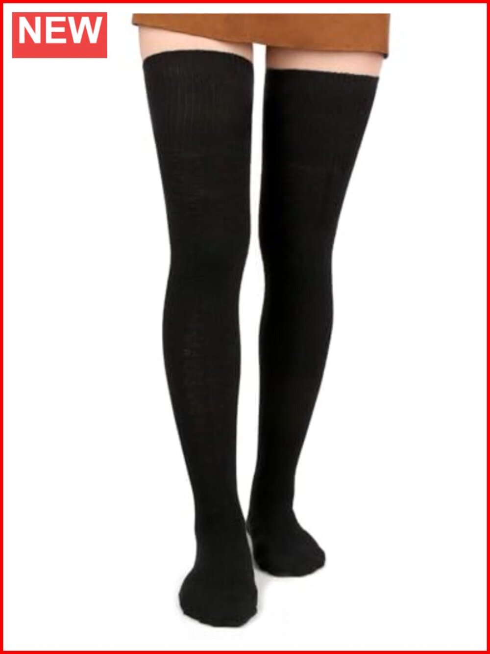 Moon Wood Women Thigh High Cotton Knit Socks Over Knee Boot Stocking